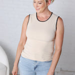 Anjelina Contrast Embroidery Tank Top FINAL SALE
