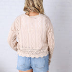 Ansley Crochet Sweater - Natural