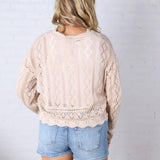 Ansley Crochet Sweater - Natural