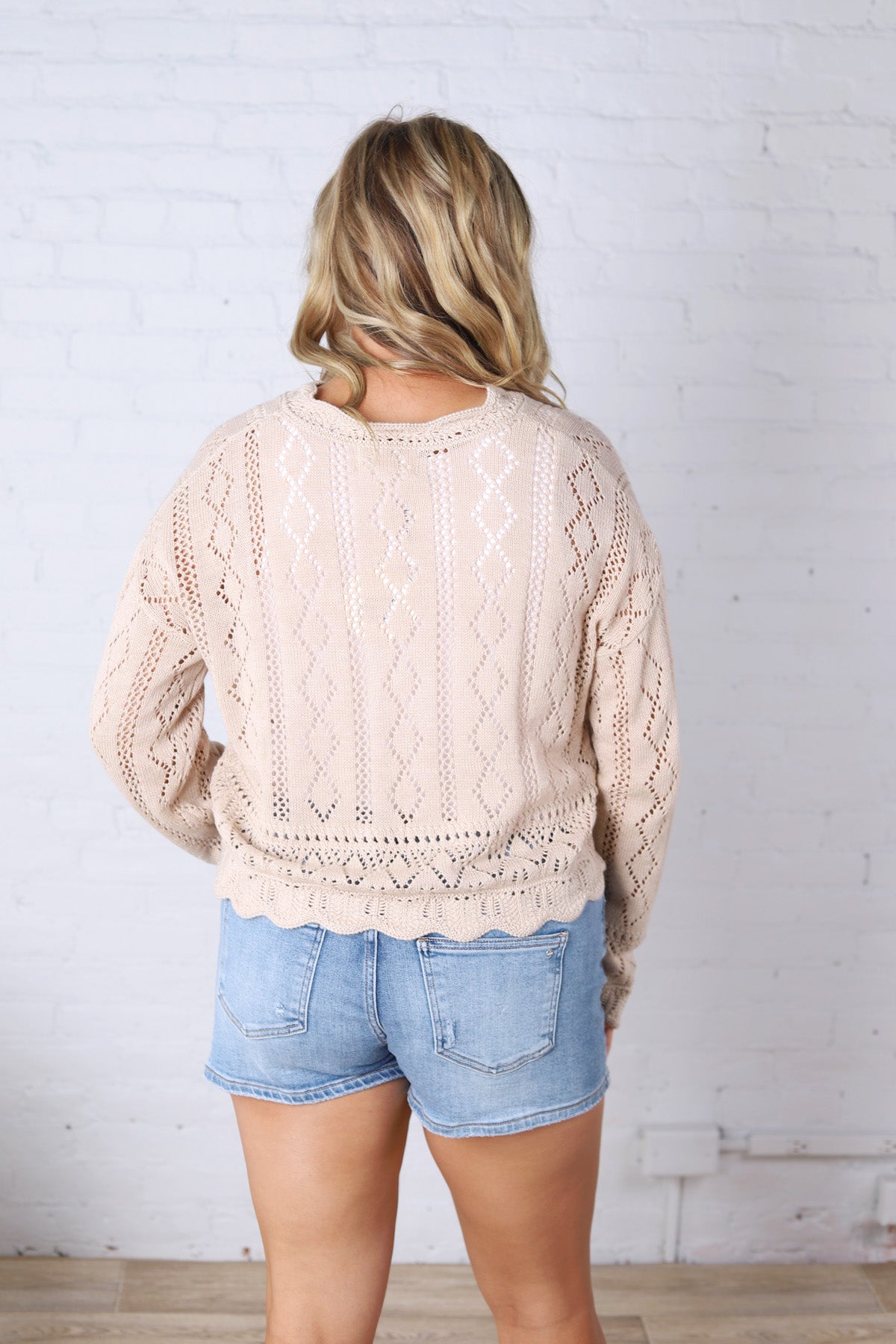 Ansley Crochet Sweater - Natural