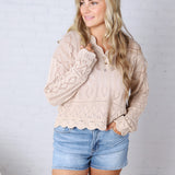 Ansley Crochet Sweater - Natural