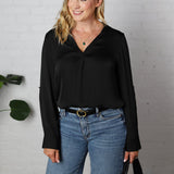 Anya Collar Band Blouse - Black