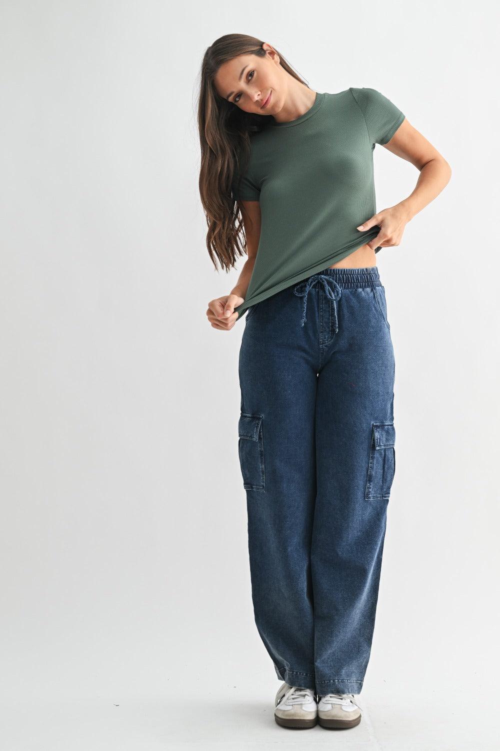 Anya Essential Short Sleeve Micro-Ribbed Top - Silky Pine