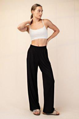 Arden Modal Wide Leg Pants - Black