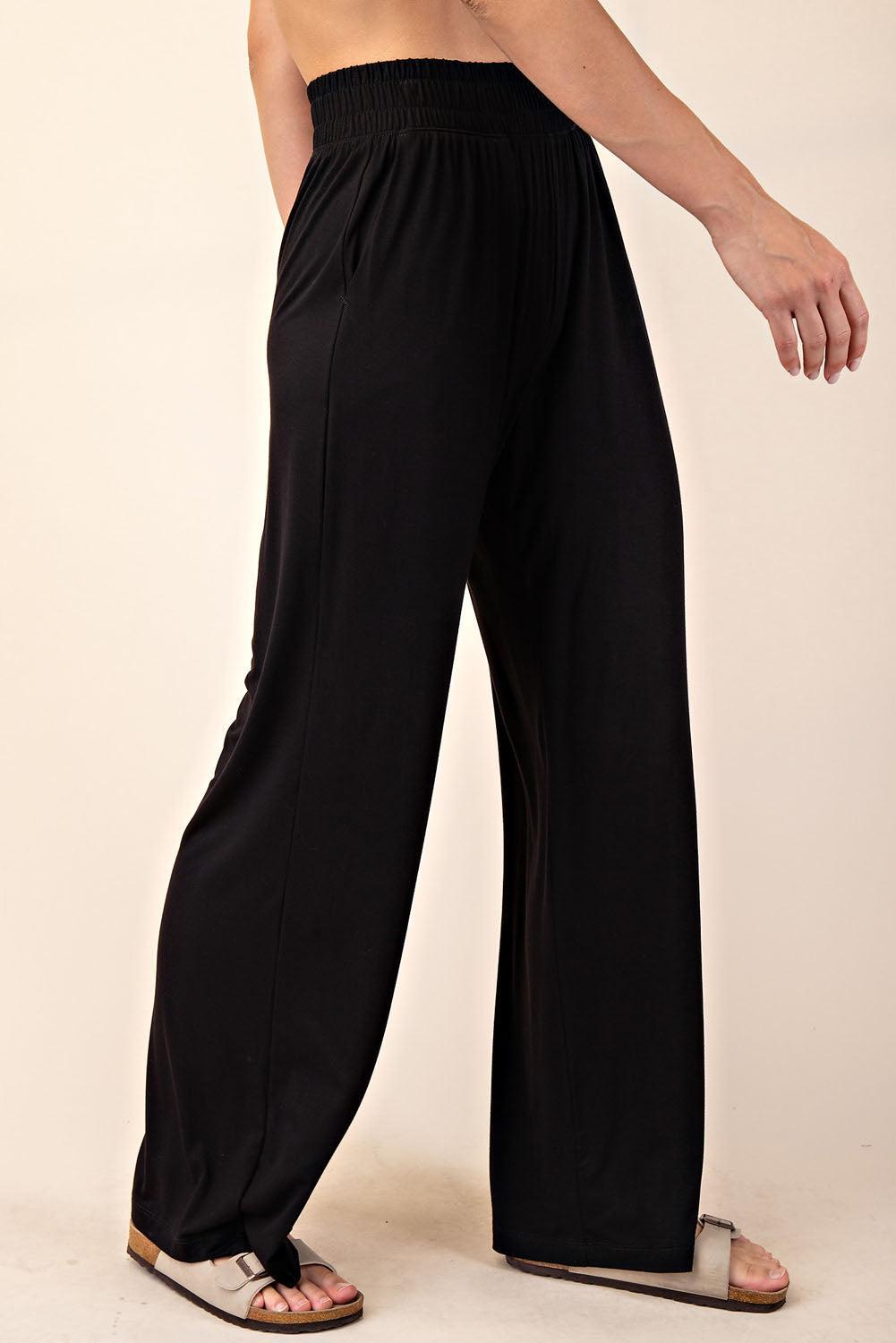 Arden Modal Wide Leg Pants - Black