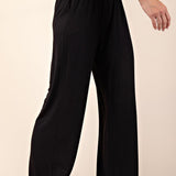 Arden Modal Wide Leg Pants - Black