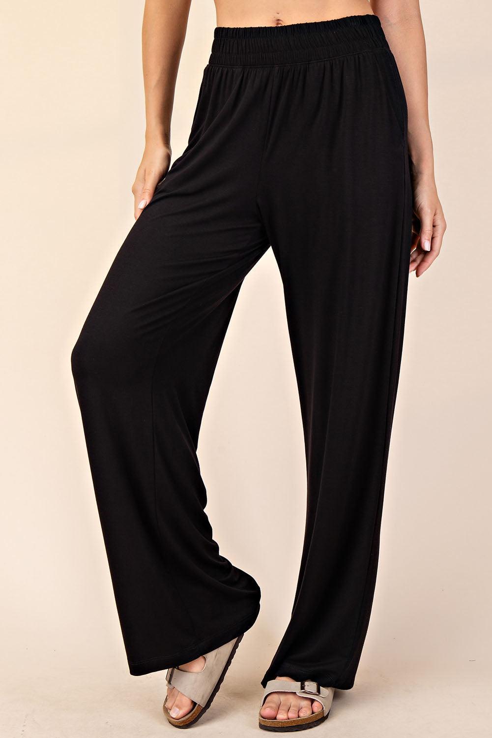Arden Modal Wide Leg Pants - Black