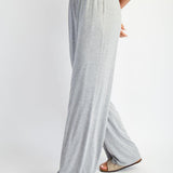 Arden Modal Wide Leg Pants - Lt Heather Grey