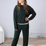 Arden Modal Wide Leg Pants - Regency Green