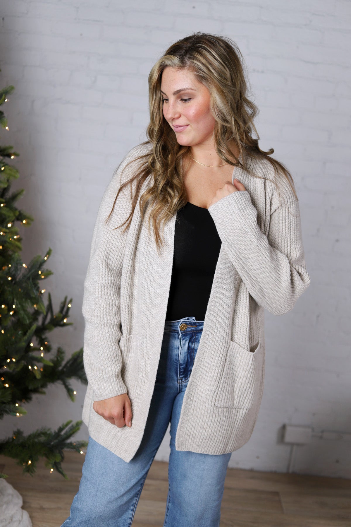 Ardena Front Pocket Cardigan - Beige