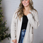 Ardena Front Pocket Cardigan - Beige FINAL SALE
