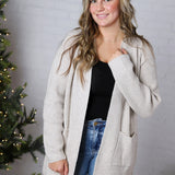 Ardena Front Pocket Cardigan - Beige FINAL SALE