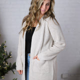 Ardena Front Pocket Cardigan - Beige FINAL SALE