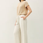 Aria Linen Blend Wide Leg Pants - Natural
