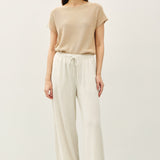 Aria Linen Blend Wide Leg Pants - Natural