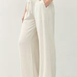 Aria Linen Blend Wide Leg Pants - Natural