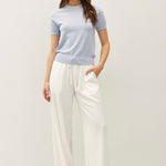 Aria Linen Blend Wide Leg Pants - Off White