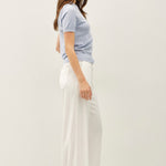 Aria Linen Blend Wide Leg Pants - Off White
