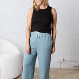 Aria Scuba Drawstring Pants - Blue Grey