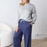 Aria Scuba Drawstring Pants - Blue Indigo