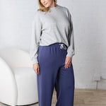 Aria Scuba Drawstring Pants - Blue Indigo