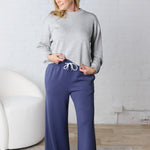 Aria Scuba Drawstring Pants - Blue Indigo