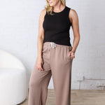 Aria Scuba Drawstring Pants - Cocoa