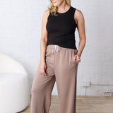 Aria Scuba Drawstring Pants - Cocoa