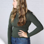 Aris Micro Ribbed Long Sleeve Turtleneck - Deep Forest