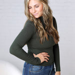 Aris Micro Ribbed Long Sleeve Turtleneck - Deep Forest