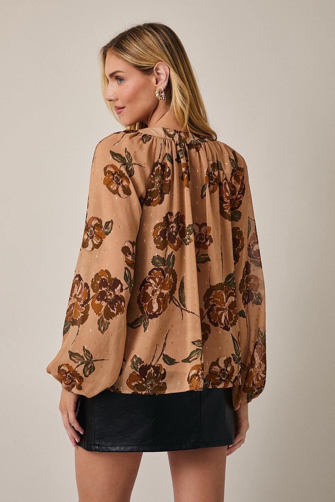 Arlen Front Tie Floral Top