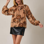 Arlen Front Tie Floral Top