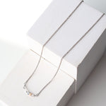 Aromatherapy Moonstone + Wood Strand Necklace - Silver - Baubles + Bobbies