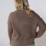 Arwen Mock Neck Pullover Sweater - Mocha