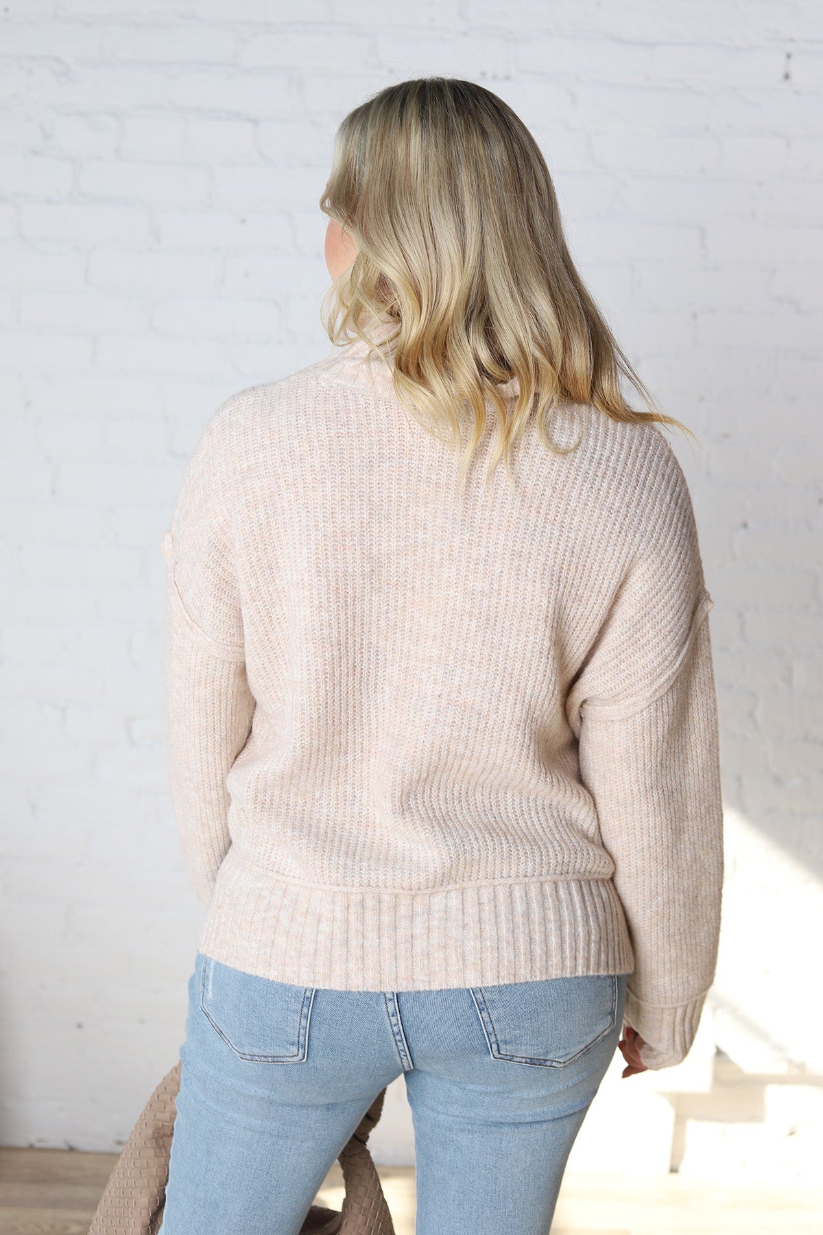 Arwen Mock Neck Pullover Sweater - Oatmeal