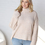 Arwen Mock Neck Pullover Sweater - Oatmeal