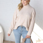 Arwen Mock Neck Pullover Sweater - Oatmeal