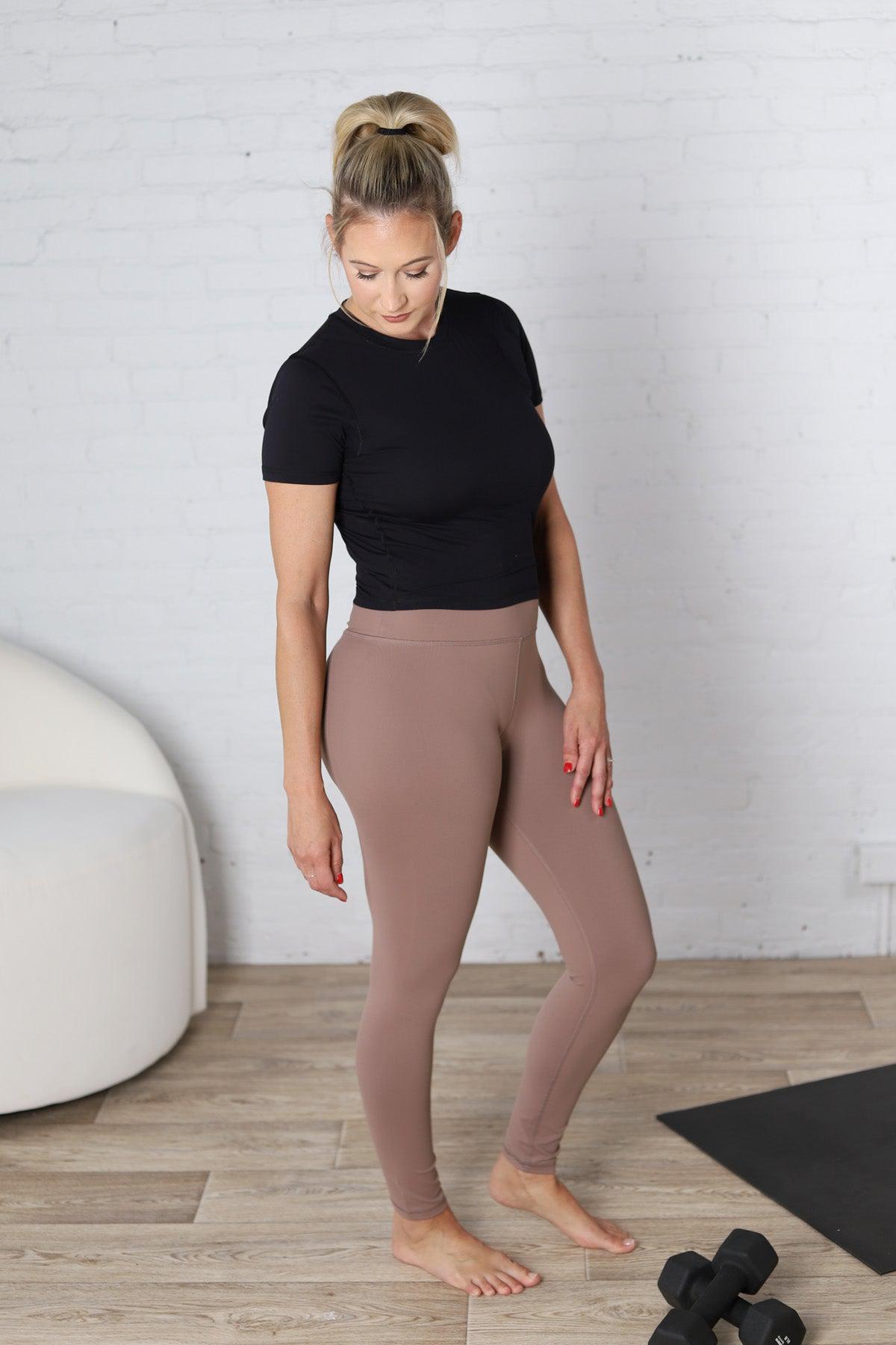 Asti Essential Solid Leggings - Taupe FINAL SALE
