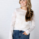 Astoria Floral Sheer Sweater Knit Top