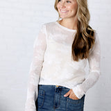 Astoria Floral Sheer Sweater Knit Top