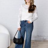 Astoria Floral Sheer Sweater Knit Top