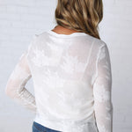 Astoria Floral Sheer Sweater Knit Top