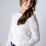 Astoria Floral Sheer Sweater Knit Top