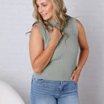 Aubrey Texture Ribbed Tank - Sage