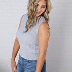 Aubrey Texture Ribbed Tank - Vintage Blue FINAL SALE