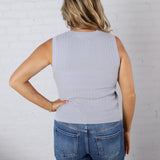 Aubrey Texture Ribbed Tank - Vintage Blue FINAL SALE