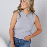 Aubrey Texture Ribbed Tank - Vintage Blue FINAL SALE