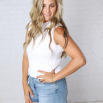 Aubrey Texture Ribbed Tank - White FINAL SALE