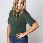 Auden Essential Soft Sweater Top with Raglan Sleeves - Emerald Green