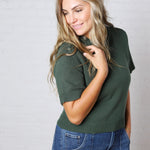 Auden Essential Soft Sweater Top with Raglan Sleeves - Emerald Green